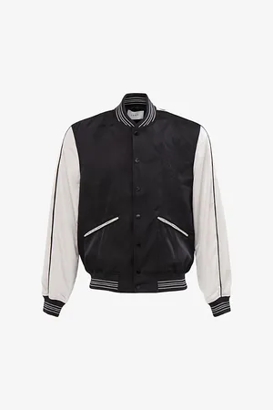 IKKS Embroidered Ribbed-trim Stretch-jersey Varsity Jacket