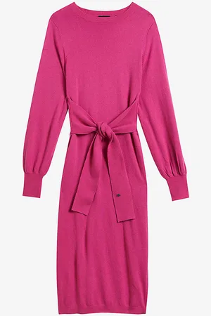 Ted Baker Essya Slouchy-fit Tie-front Knitted Midi Dress