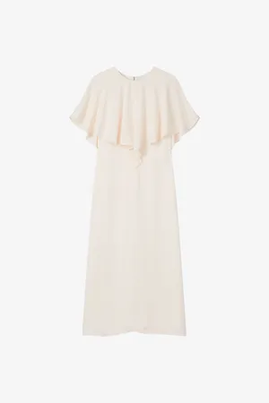 LK Bennett Sadie Fitted-waist Caped Crepe Midi Dress
