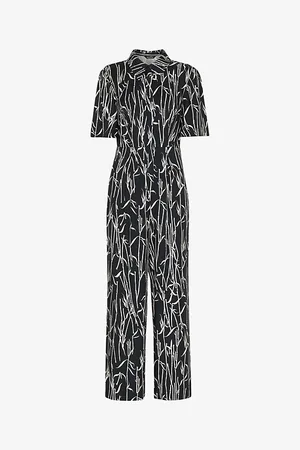 Whistles Bamboo-print Straight-leg Woven Jumpsuit
