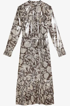 Ted Baker Vikkci Foliage-print Crepe Midi Dress
