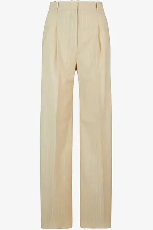 HUGO BOSS Stripe-print Wide-leg Stretch-wool Trousers