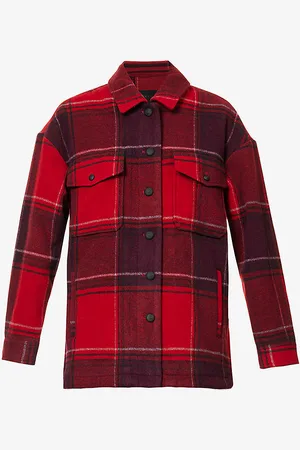 IKKS Checked Wool-blend Jacket