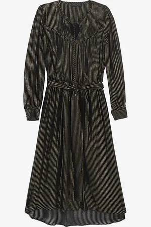 IKKS Striped Silk-blend Midi Dress