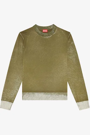 Diesel K-larence Contrast-hem Long-sleeve Cotton Jumper