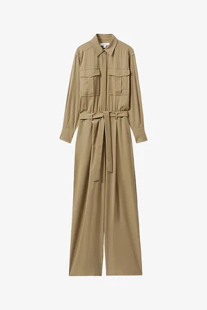 Reiss Liliana Wide-leg Belted-waist Woven Jumpsuit