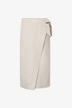 Twist & tango Vivienne Wrap-front Linen Midi Skirt