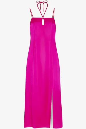 Whistles Cut-out Halterneck Satin Midi Dress