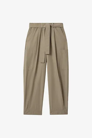 Reiss Delia Patch-pocket Tapered-leg Cotton Trousers