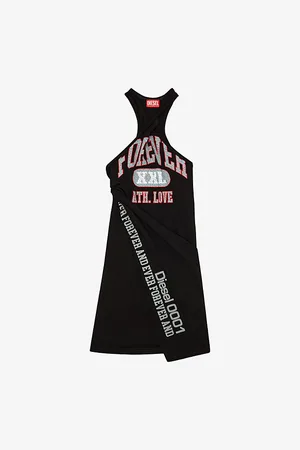 Diesel D-zelie Slogan-print Cotton-jersey Mini Dress