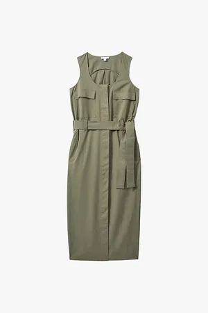 Reiss Elin Utility Stretch-cotton Midi Dress