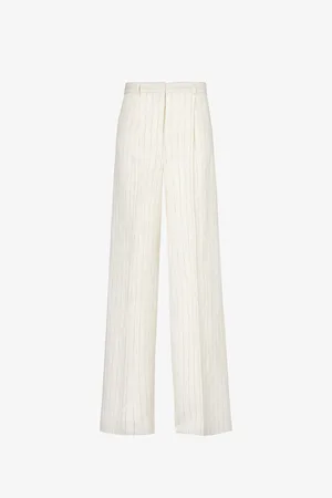 Max Mara Giuliva Striped Wide-leg Linen and Cotton-blend Trousers