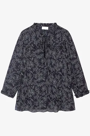 The White Company Georgette Print-embellished Woven Blouse