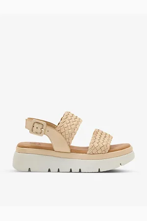Dune Lorris Woven-strap Flatform Leather Sandals