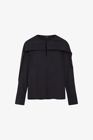 Joseph Balard Drape-sleeve Silk-crepe Blouse