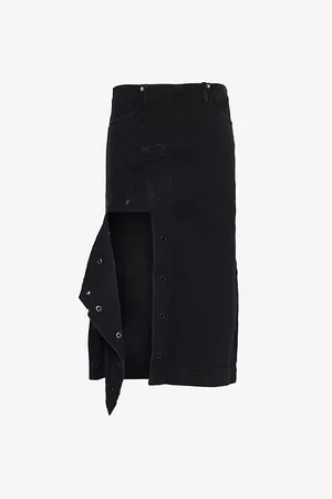 House of Sunny The Half Cut Mid-rise Denim-blend Midi Skirt