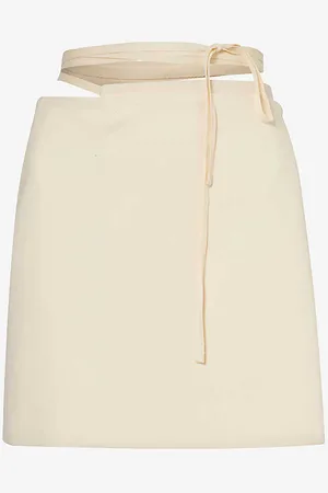 Sportmax Genny Wrap-around Stretch-wool Mini Skirt