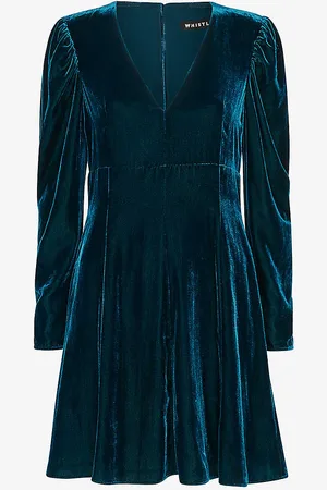 Whistles Charley Flared Velvet Mini Dress