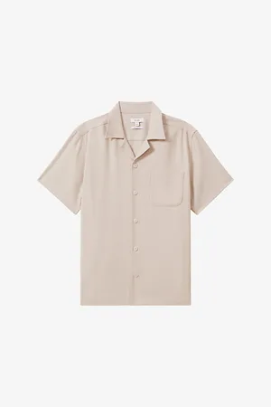 Reiss Nitus Herringbone Stretch Woven-blend Shirt
