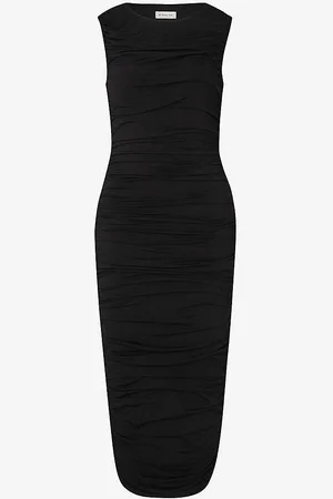 By Malina Katherine Slim-fit Ruched Stretch-jersey Midi Dress
