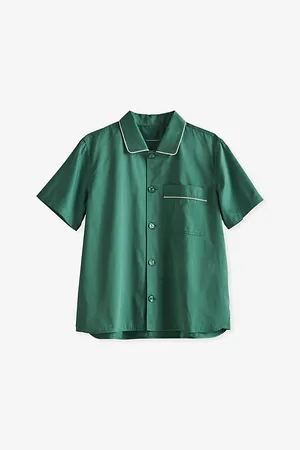 Hay Outline Contrast-trim Organic-cotton Pyjama Shirt