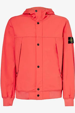 Stone Island Logo-badge Funnel-neck Stretch-woven Hooded Jacket