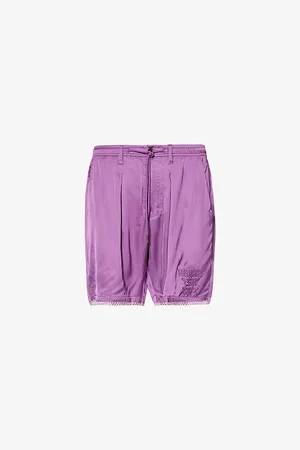 HONOR THE GIFT Blanket Stitch Brand-embroidered Rayon-blend Shorts