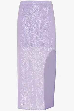 Whistles Lio Split-hem Sequin-embellished Midi Skirt