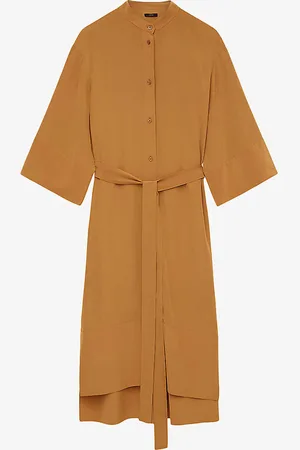 Joseph Darius Belted-waist Silk Midi Dress