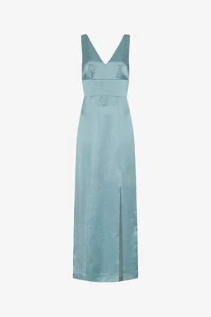 Whistles Charlotte V-neck Satin Maxi Dress