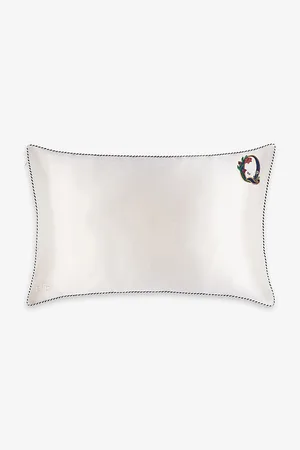 Slip Queen Letter-embroidered Silk Pillowcase 51cm X 76cm