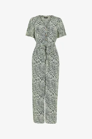 Whistles Leopard-print Straight-leg Woven Jumpsuit