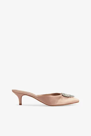 LK Bennett Estella Crystal Heart-brooch Satin Mules