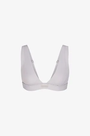 SKIMS Signature Swim Plunge Stretch Recycled-nylon Bikini Top