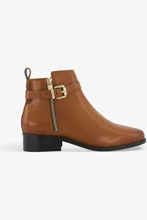 Dune Pepi Buckle-embellished Leather Heeled Ankle Boots