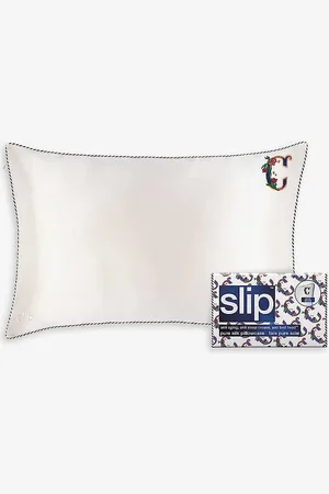 Slip Queen Letter-embroidered Silk Pillowcase 51cm X 76cm