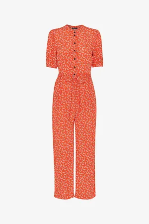 Whistles Micro Floral-print Woven Jumpsuit