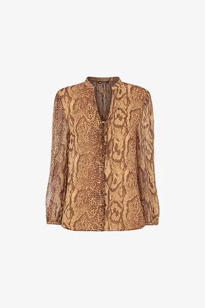 Whistles Serpant Graphic-print Tie-front Woven Shirt