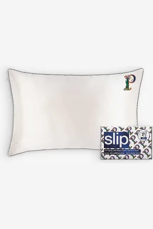Slip Queen Letter-embroidered Silk Pillowcase 51cm X 76cm