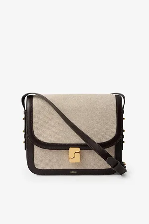 Soeur Bellissima Maxi Cotton and Leather shoulder Bag