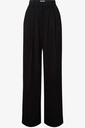 By Malina Carlotta High-rise Wide-leg Satin Trousers