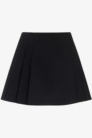 Whistles Pleated Cotton Mini Skirt