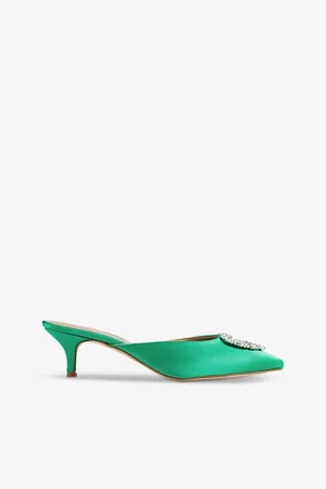 LK Bennett Estella Crystal Heart-brooch Satin Mules