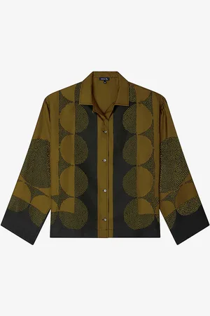 Soeur Aragon Graphic-print Long-sleeve Silk Shirt