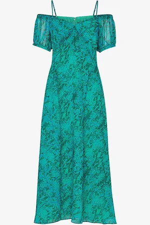 Whistles Snakeskin-print Recycled-polyester Midi Dress