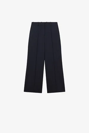 Reiss Willow Wide-leg Pinstripe Crepe Trousers