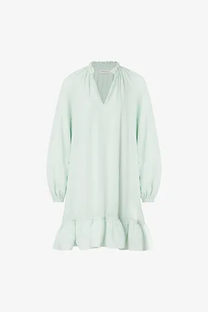 By Malina Alva V-neck Frill-hem Woven Mini Dress