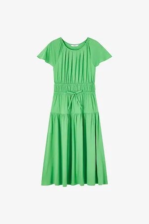 LK Bennett Chloe Elasticated-waist Gathered Woven Midi Dress