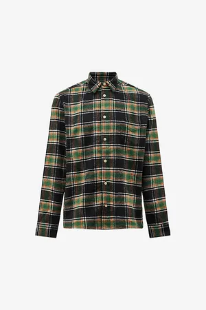 AllSaints Commune Checked Relaxed-fit Woven Flannel Shirt