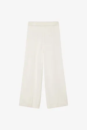 Joseph Cropped Wide-leg Mid-rise Stretch-silk Blend Trousers